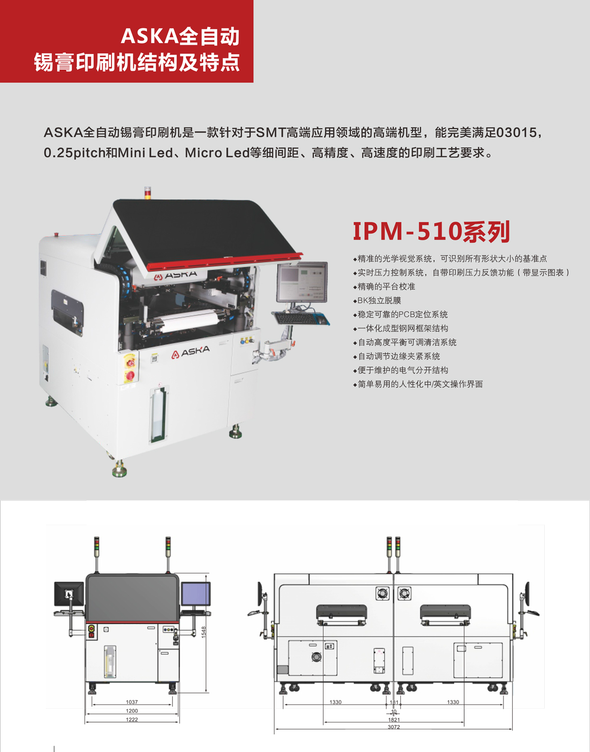 ASKA全自动锡膏印刷机-IPM-510(图2)